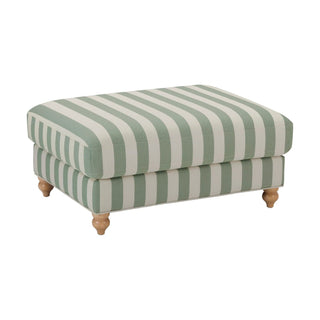 Hampshire Pouffe Black & Feather - Green Stripe
