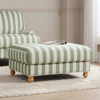 Hampshire Pouffe Black & Feather - Green Stripe