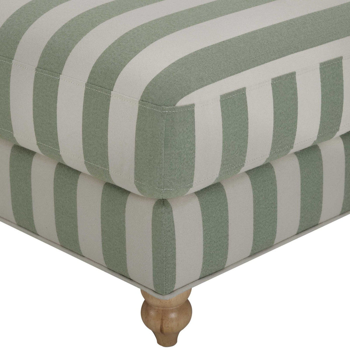 Hampshire Pouffe Black & Feather - Green Stripe