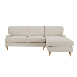 Hampshire Right Hand Black & Feather Chaise Sofa - Beige
