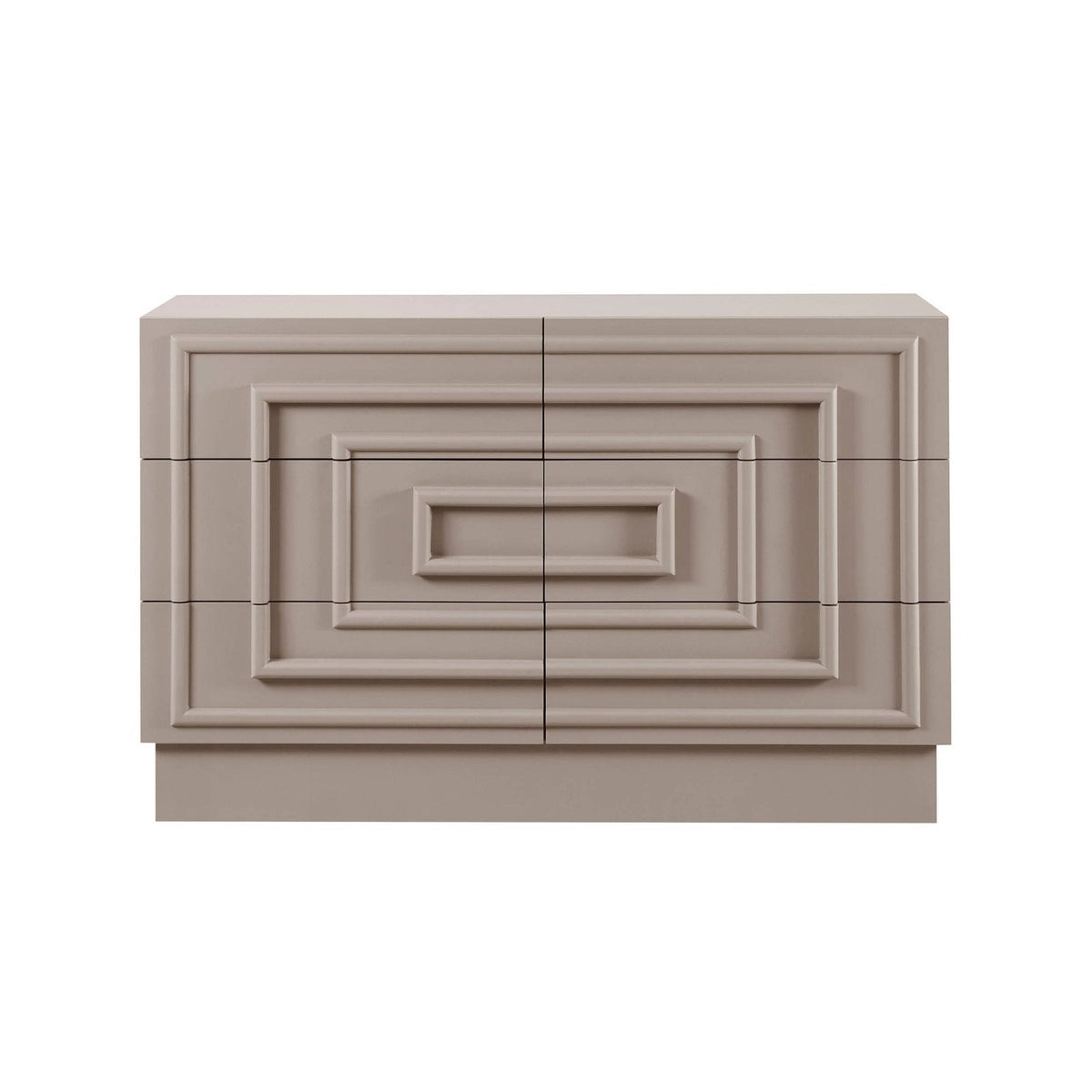 Harlow 6 Drawer Black & Feather Chest - Taupe