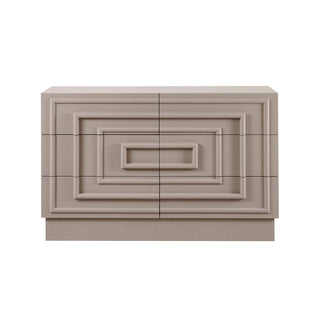 Harlow 6 Drawer Black & Feather Chest - Taupe