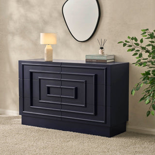 Harlow 6 Drawer Feather & Black Chest - Midnight