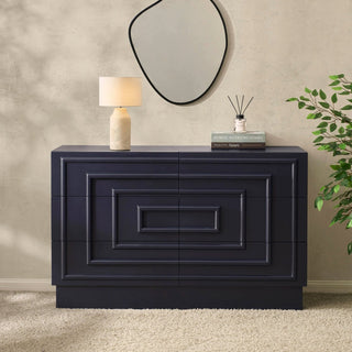 Harlow 6 Drawer Feather & Black Chest - Midnight