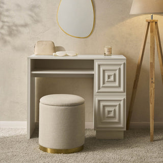 Harlow Dressing Feather & Black Table - Cream