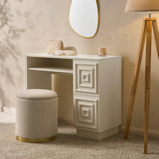 Harlow Dressing Feather & Black Table - Cream