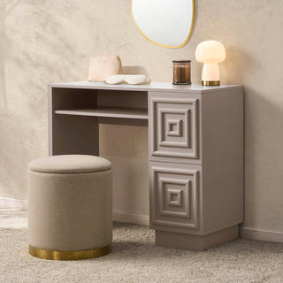 Harlow Dressing Feather & Black Table - Taupe