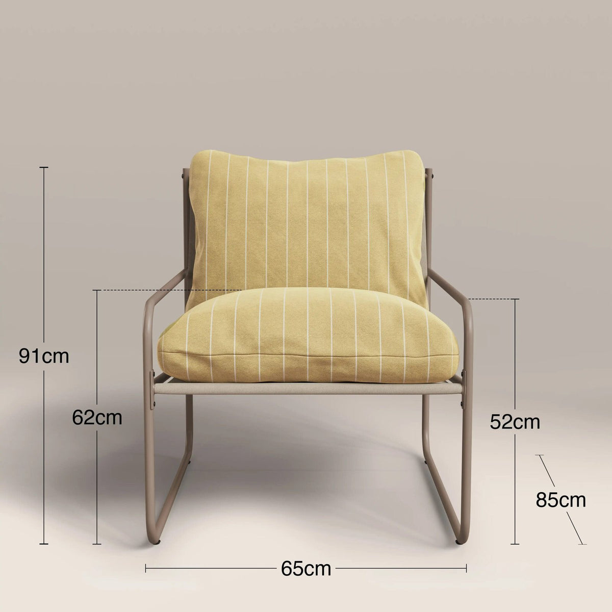 Harris Garden Armchair Set | Laura Ashley  Butter Yellow Stripe & Taupe
