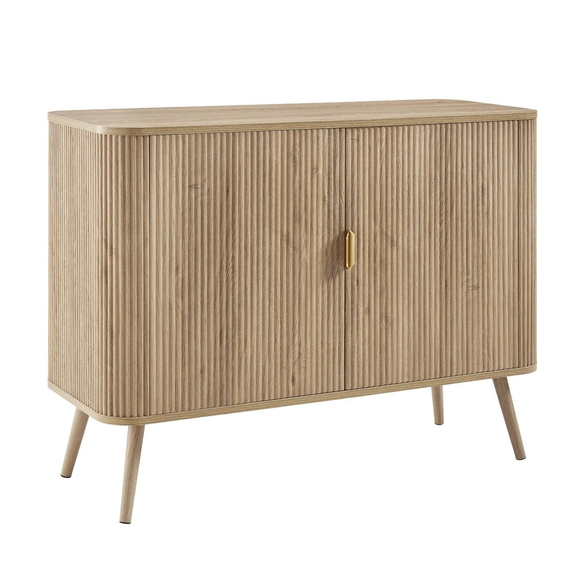Hattie 2 Door Feather & Black Sideboard - Light Wood