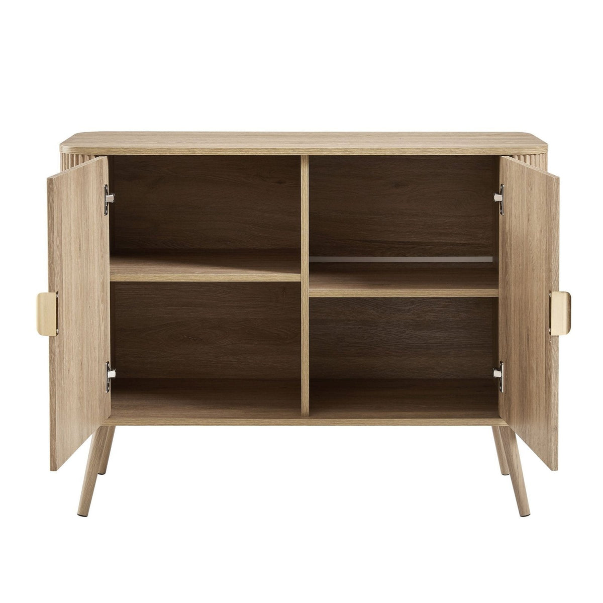 Hattie 2 Door Feather & Black Sideboard - Light Wood