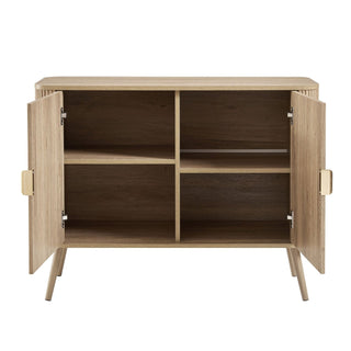 Hattie 2 Door Feather & Black Sideboard - Light Wood
