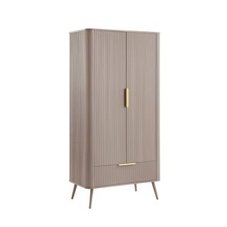 Hattie 2 Door Wardrobe with Drawer - Taupe – Black & Feather