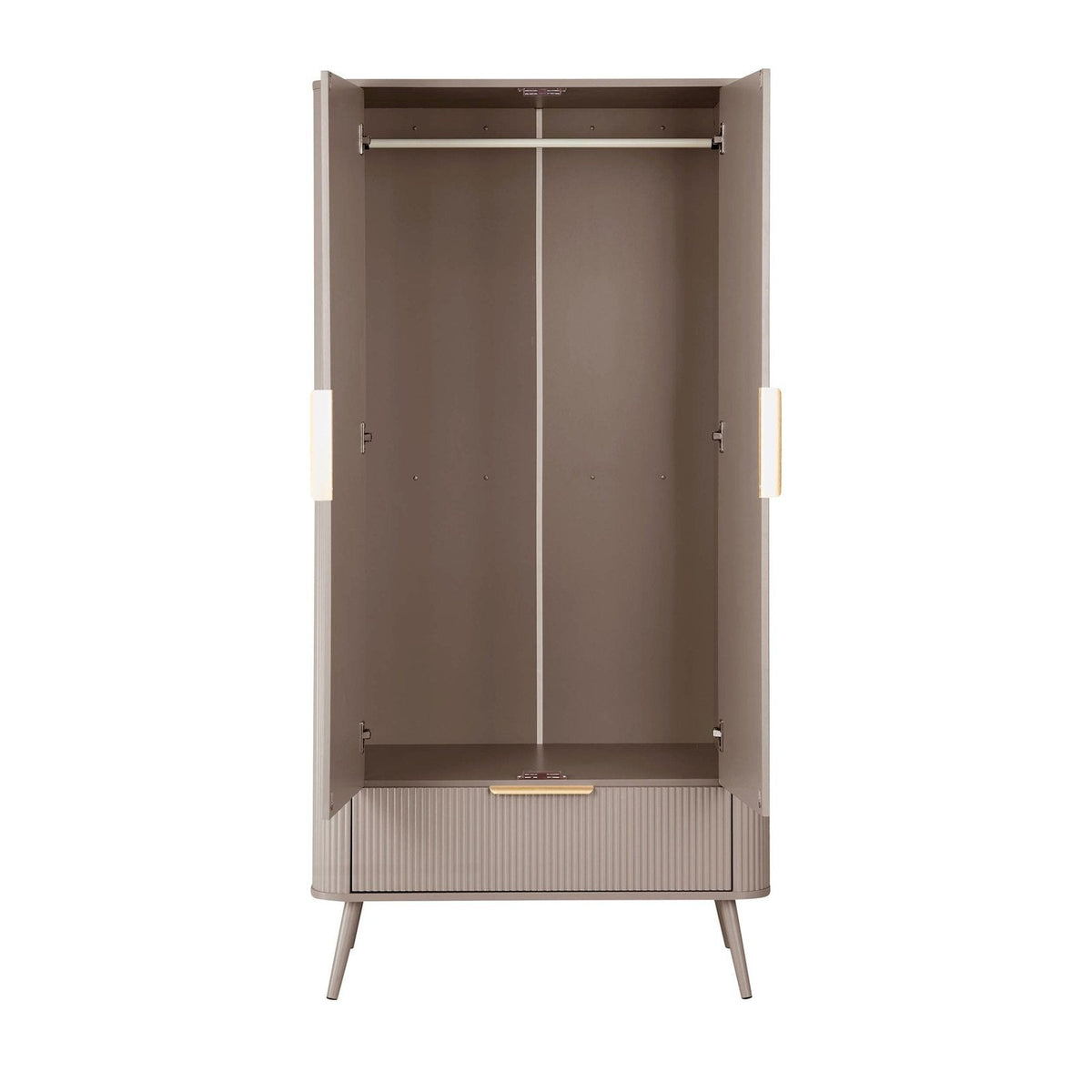 Hattie 2 Door Wardrobe with Drawer - Taupe – Black & Feather