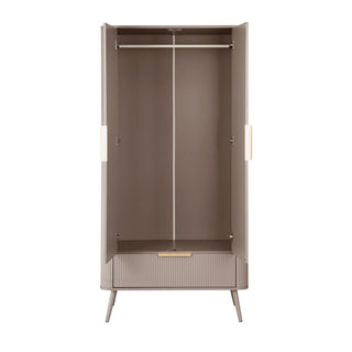 Hattie 2 Door Wardrobe with Drawer - Taupe – Black & Feather
