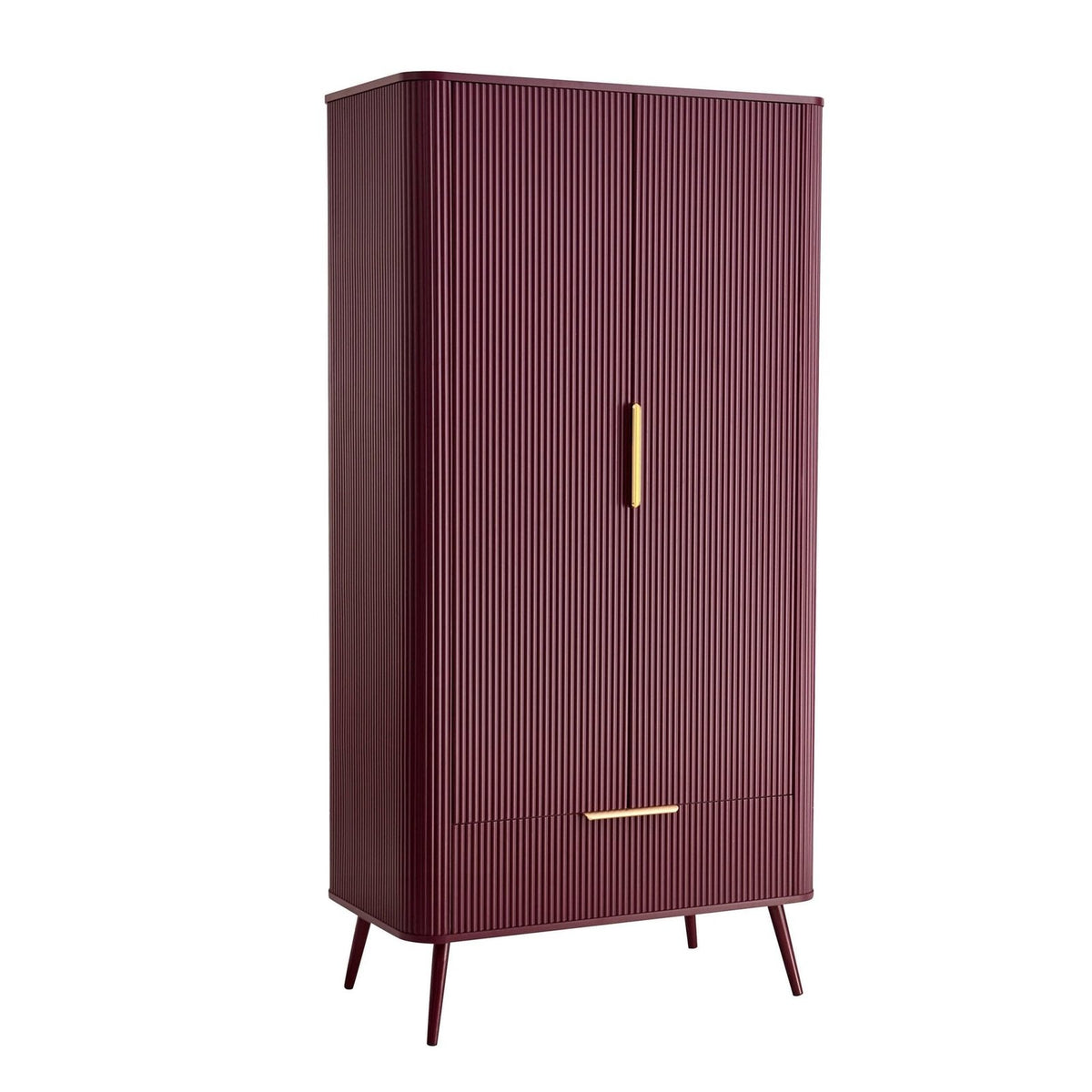 Hattie 2 Door Wardrobe with Drawer - Tawny Port – Feather & Black