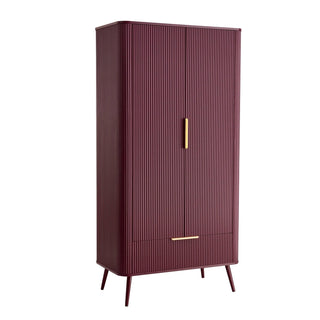 Hattie 2 Door Wardrobe with Drawer - Tawny Port – Feather & Black