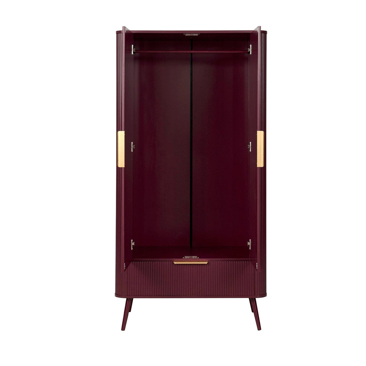 Hattie 2 Door Wardrobe with Drawer - Tawny Port – Feather & Black