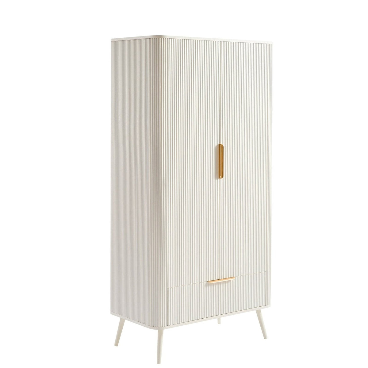 Hattie 2 Door Wardrobe with Drawer - Warm White – Feather & Black