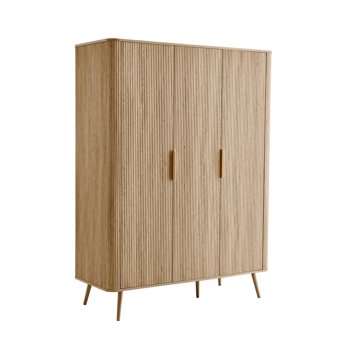 Hattie 3 Door Wardrobe - Light Wood – Black & Feather