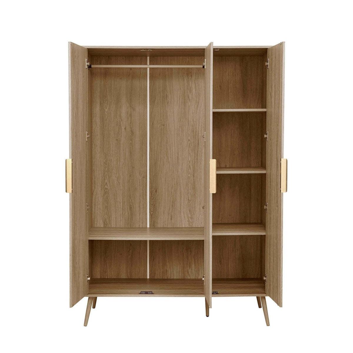 Hattie 3 Door Wardrobe - Light Wood – Black & Feather