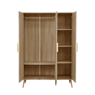 Hattie 3 Door Wardrobe - Light Wood – Black & Feather