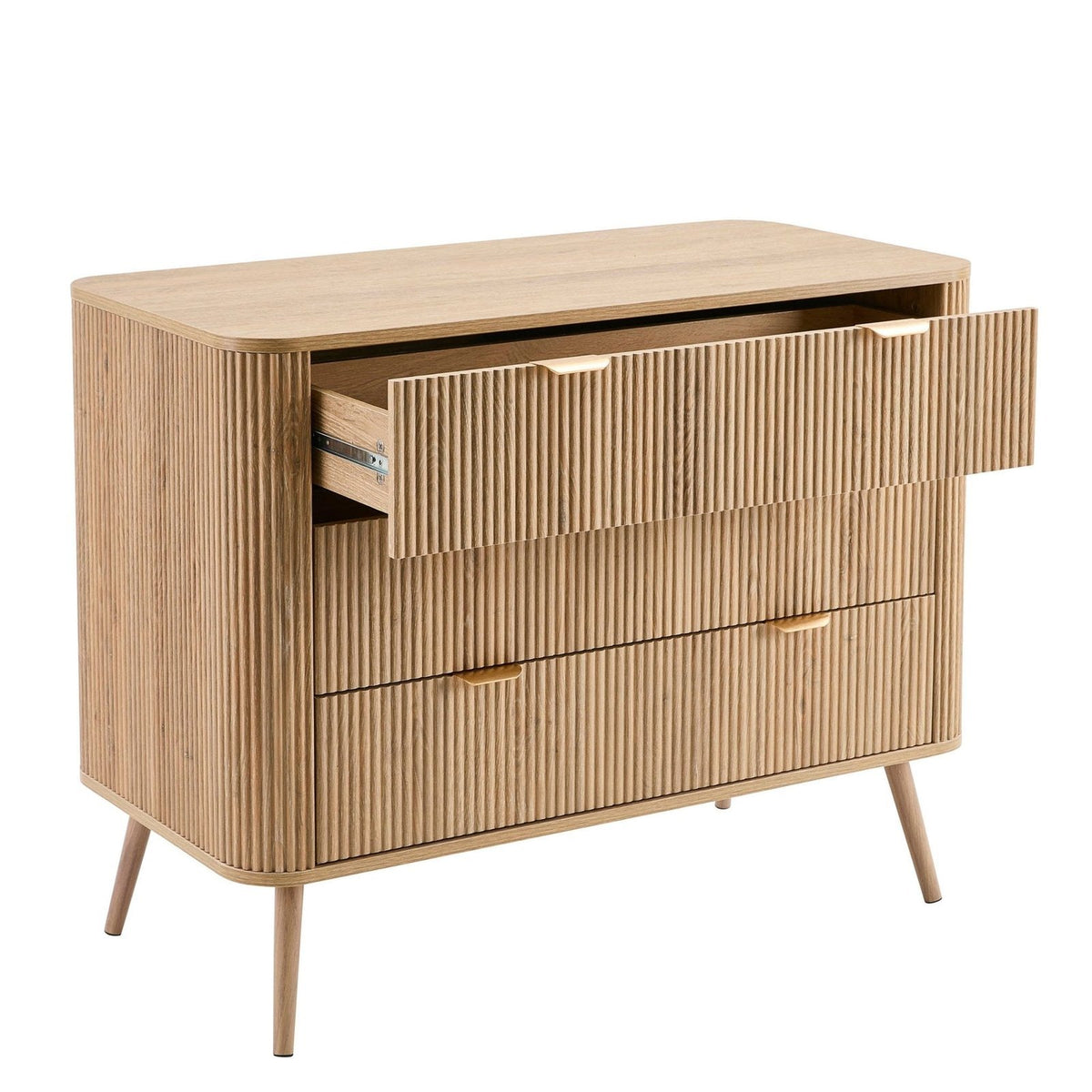 Hattie 3 Drawer Large Chest - Light Wood – Black & Feather