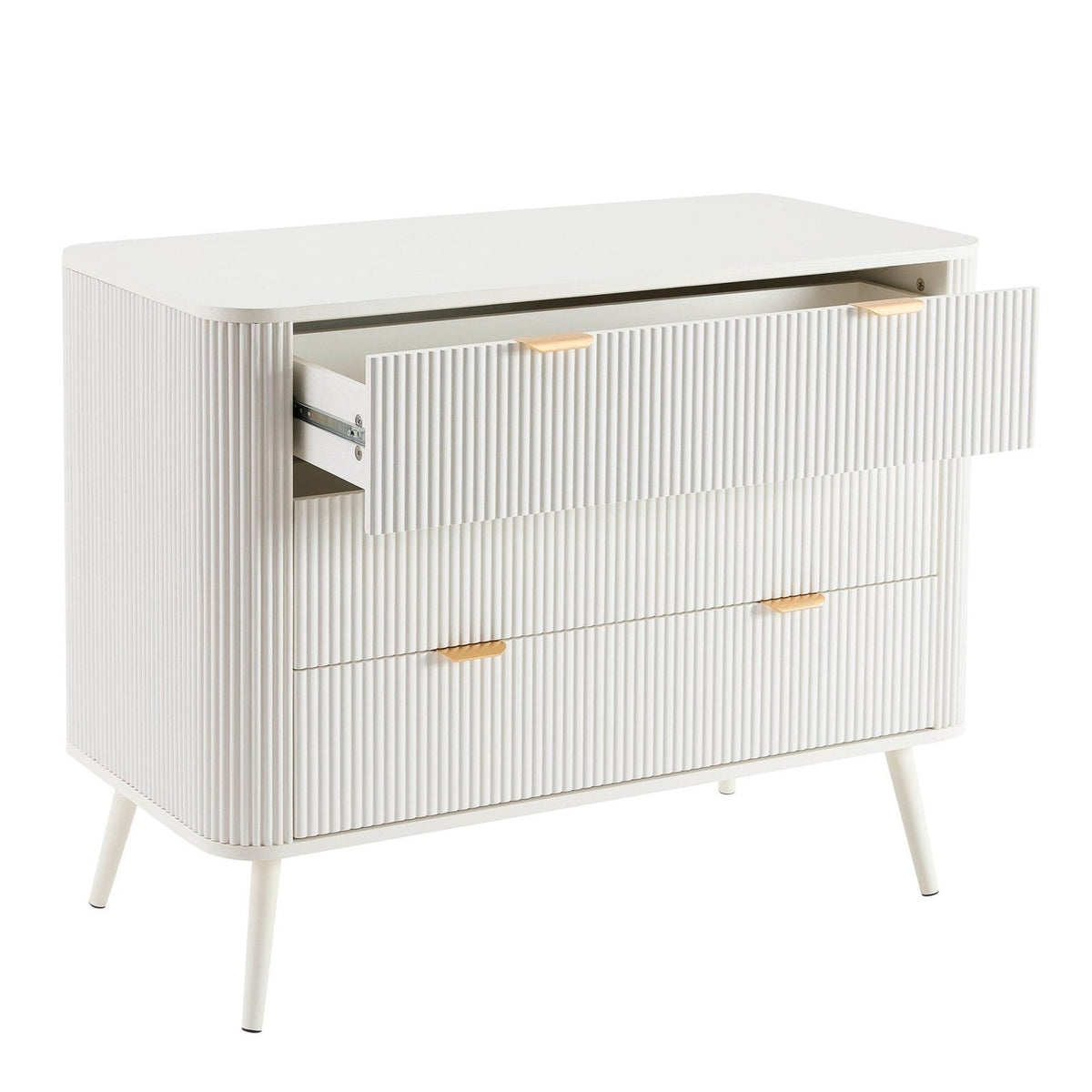 Hattie 3 Drawer Large Chest - Warm White – Feather & Black