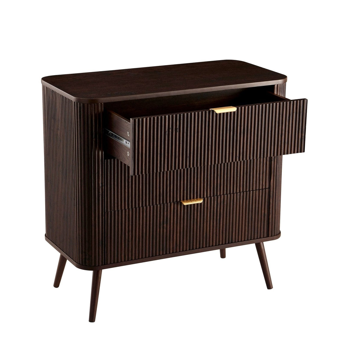 Hattie 3 Drawer Small Chest - Walnut – Black & Feather