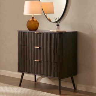 Hattie 3 Drawer Small Chest - Walnut – Black & Feather