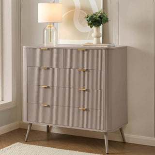 Hattie 5 Drawer Feather & Black Chest - Taupe