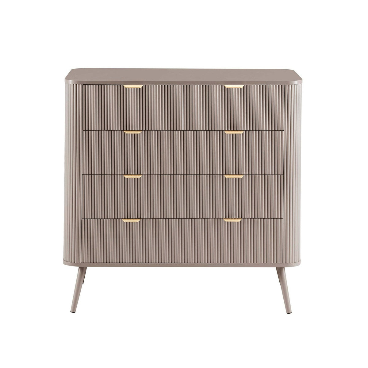 Hattie 5 Drawer Feather & Black Chest - Taupe