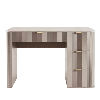 Hattie Large Dressing Table Black & Feather with Drawers - Taupe