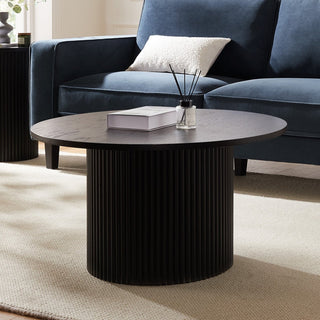 Hattie Round Pedestal Coffee Table - Black – Black & Feather