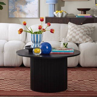 Hattie Round Pedestal Coffee Table - Black – Black & Feather