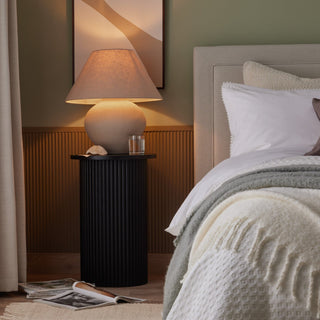 Hattie Round Pedestal Side Table - Black – Feather & Black