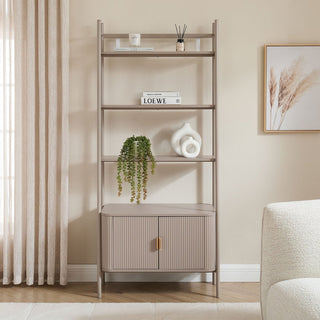 Hattie Shelving Feather & Black Unit - Taupe