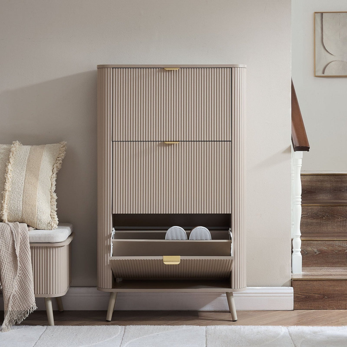 Hattie Shoe Cabinet - Taupe – Feather & Black
