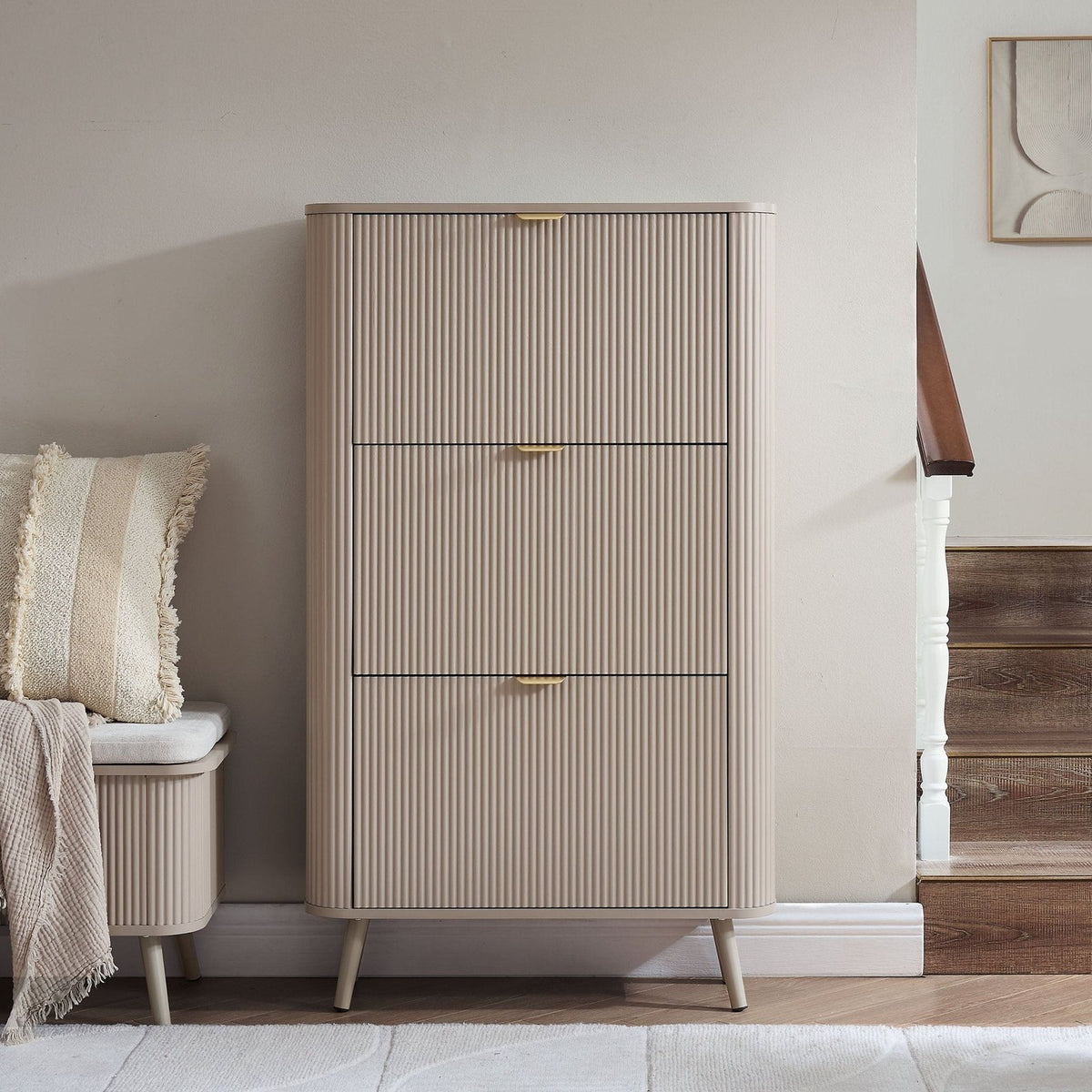 Hattie Shoe Cabinet - Taupe – Feather & Black