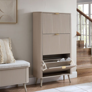 Hattie Shoe Cabinet - Taupe – Feather & Black