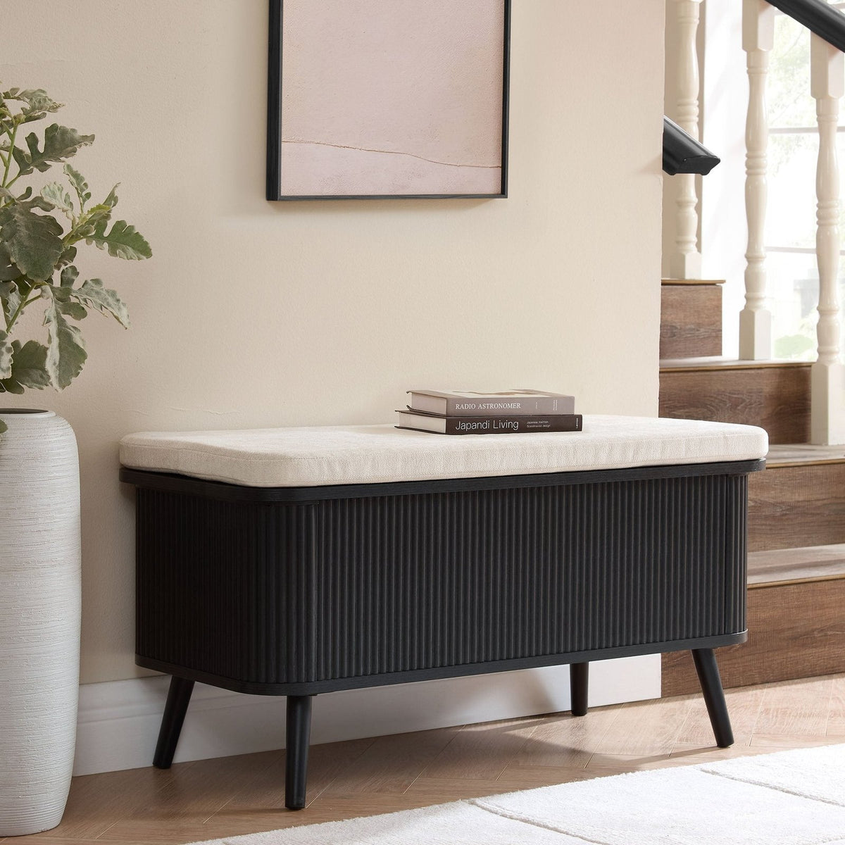 Hattie Storage Bench - Black – Feather & Black