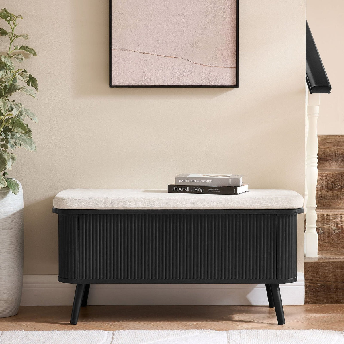 Hattie Storage Bench - Black – Feather & Black