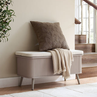 Hattie Storage Bench - Taupe – Black & Feather