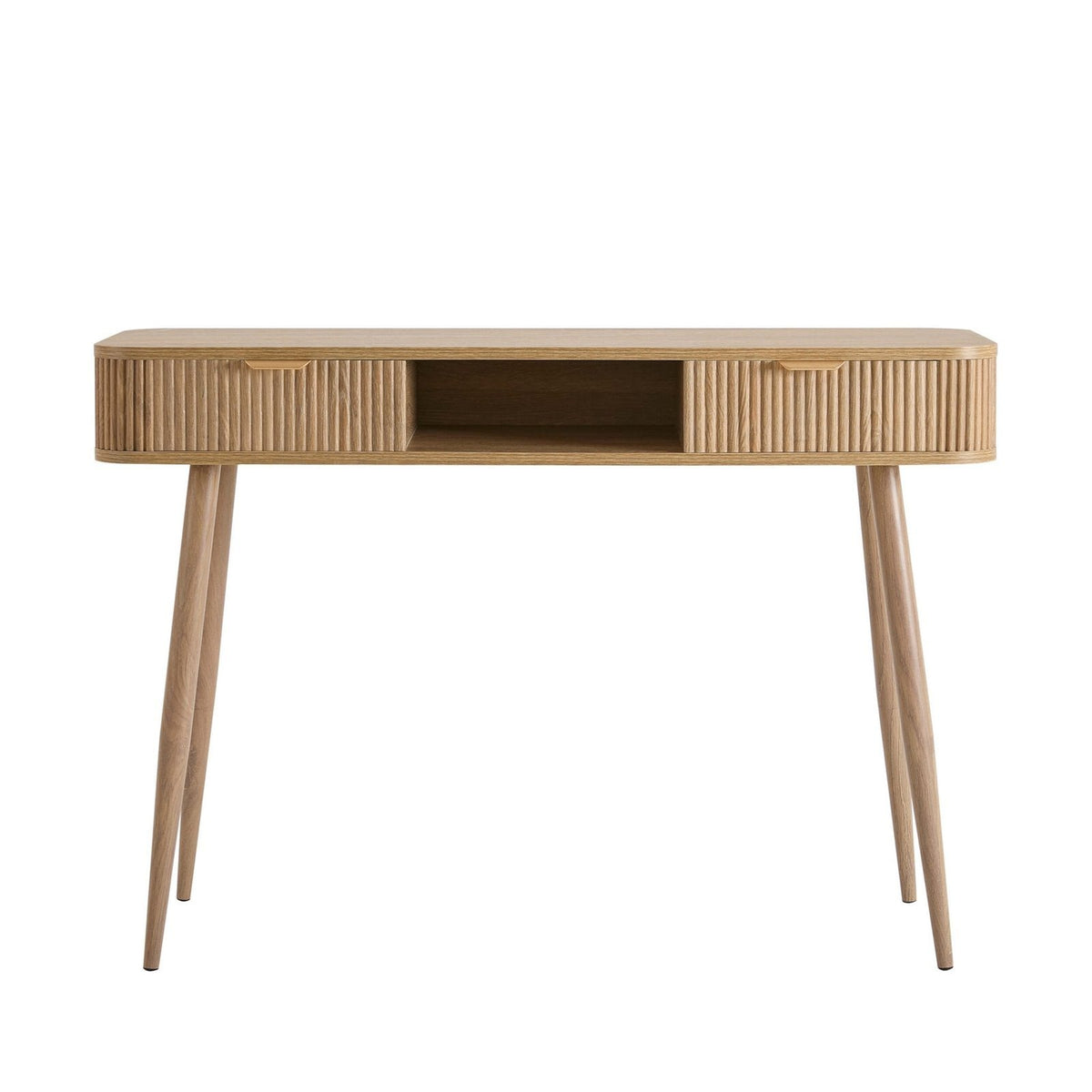 Hattie Storage Dressing Table Console - Light Wood – Feather & Black