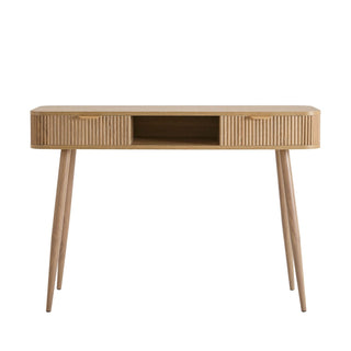 Hattie Storage Dressing Table Console - Light Wood – Feather & Black