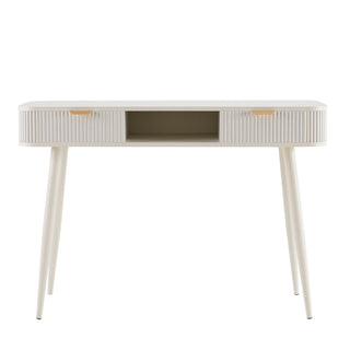 Hattie Storage Dressing Table Console - Warm White – Black & Feather