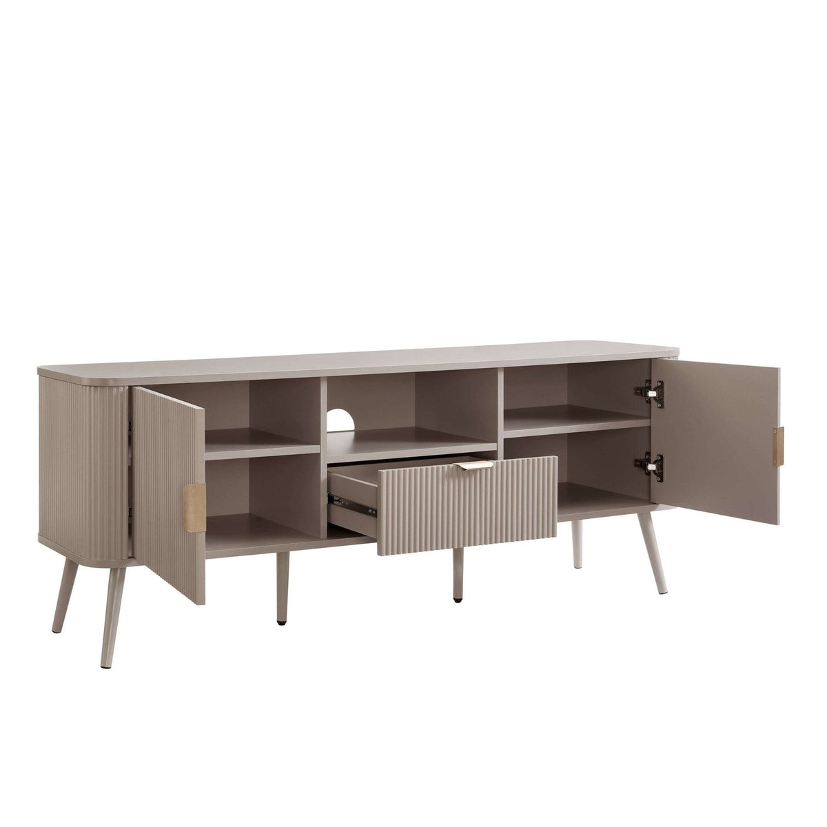 Hattie TV Unit for TVs up to 65" - Taupe – Black & Feather