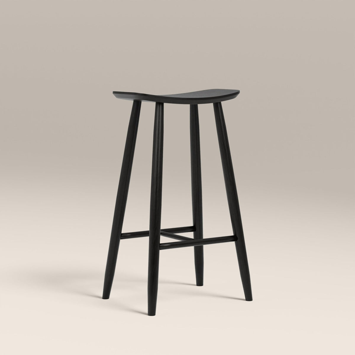 Hatton Wooden Bar Laura Ashley UK Stool | Black