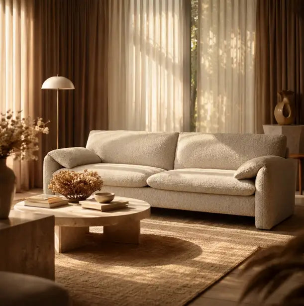 Haven 3 Seater Sofa | Speckled Stone Sustainable Boucle – Laura Ashley