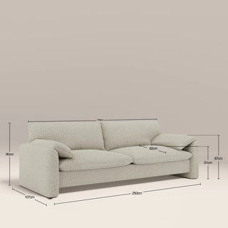 Haven 3 Seater Sofa | Speckled Stone Sustainable Boucle – Laura Ashley