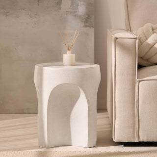 Haven Side Table - Stone Effect – Feather & Black
